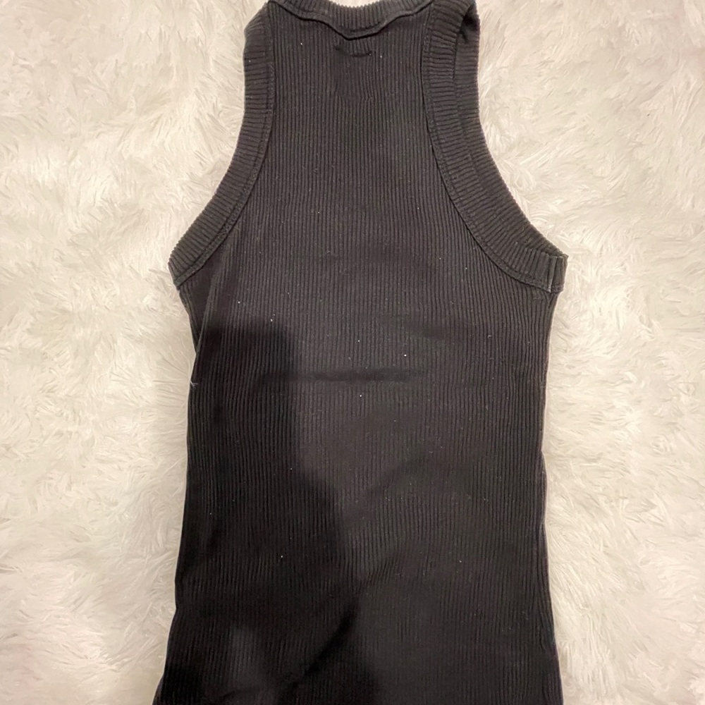 Wesley Rivington Black Ribbed High Neck Tank Top - Picture 2 of 5